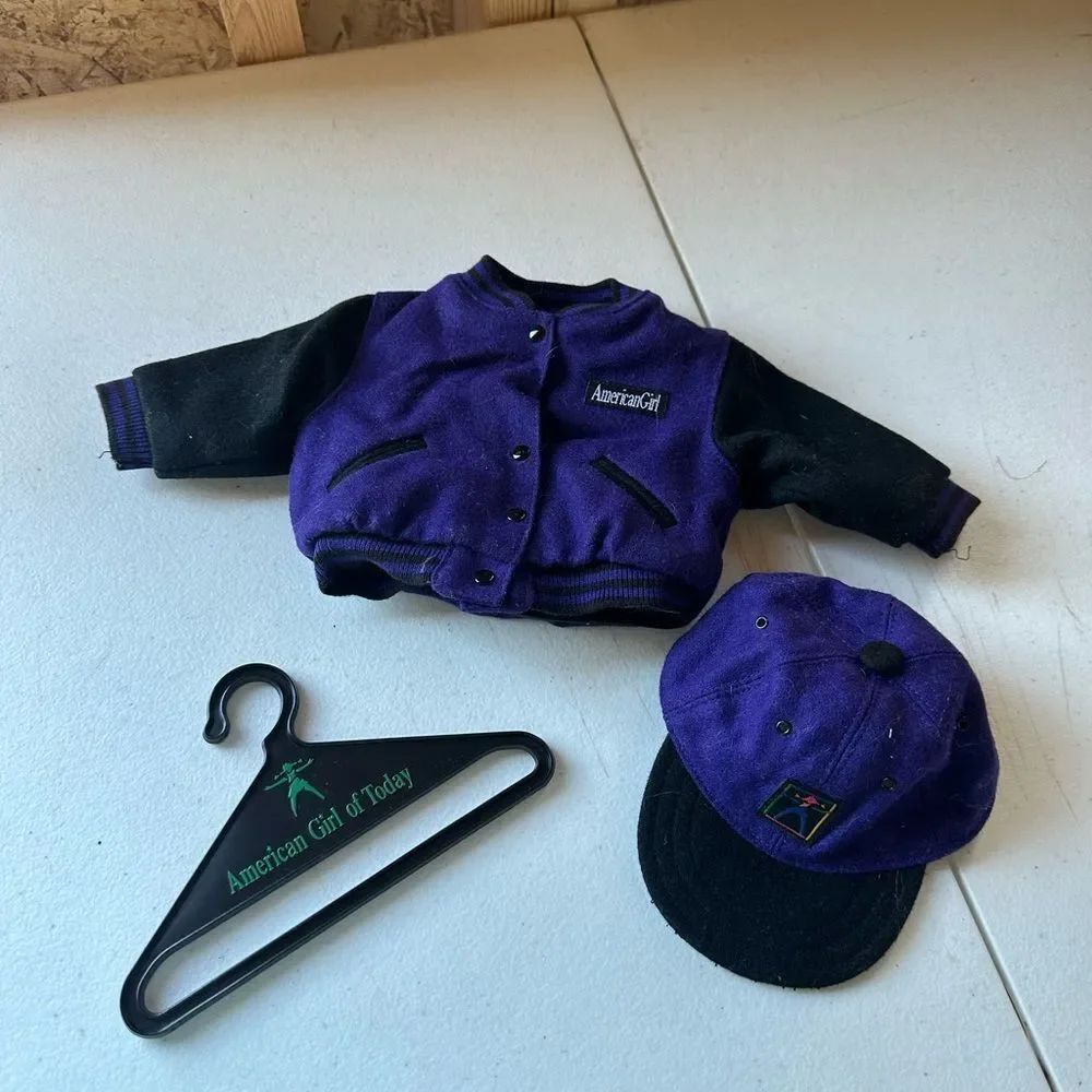 American Girl Purple and Black Doll Jacket with Cap